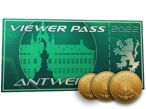 Zuschauerpass – Antwerpen 2022 + 3 Souvenirmarken
