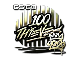 Naklejka | 100 Thieves (złota) | RMR 2020