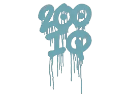 Zalakowane graffiti | 200 IQ (pastelowy błękit)