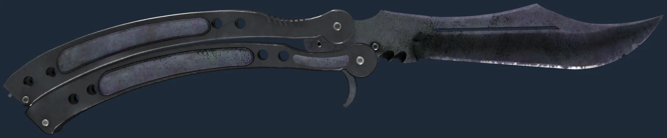 ★ Butterfly Knife | Blue Steel (Well-Worn)